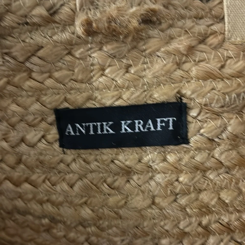 Antik Kraft Rainbow Boho Beach Hippie Woven Jute Basket Bag‎